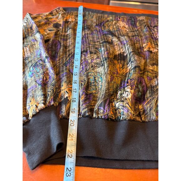 Vintage Kenar Silk Blouson Sheer Abstract Print Top Hong Kong 60s–80s M - Picture 3 of 6